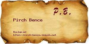 Pirch Bence névjegykártya